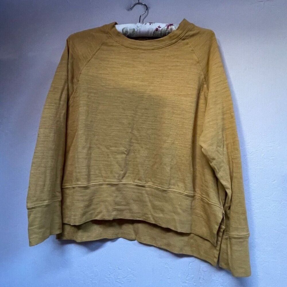 CP Shades Roxy Terry Cotton Crew Neck Sweater XS Honey Mustard 1238-2b2k New
